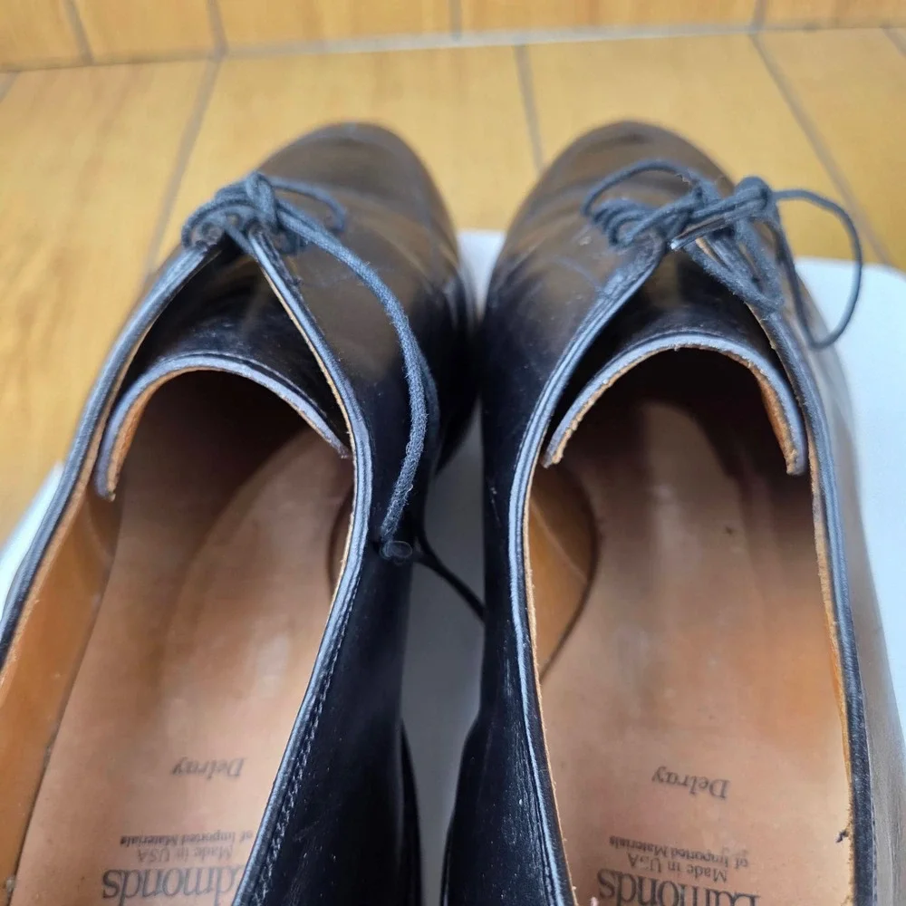 Allen Edmonds Delray Black Leather Split Toe Derby Dress Shoes Mens 14 D 1208